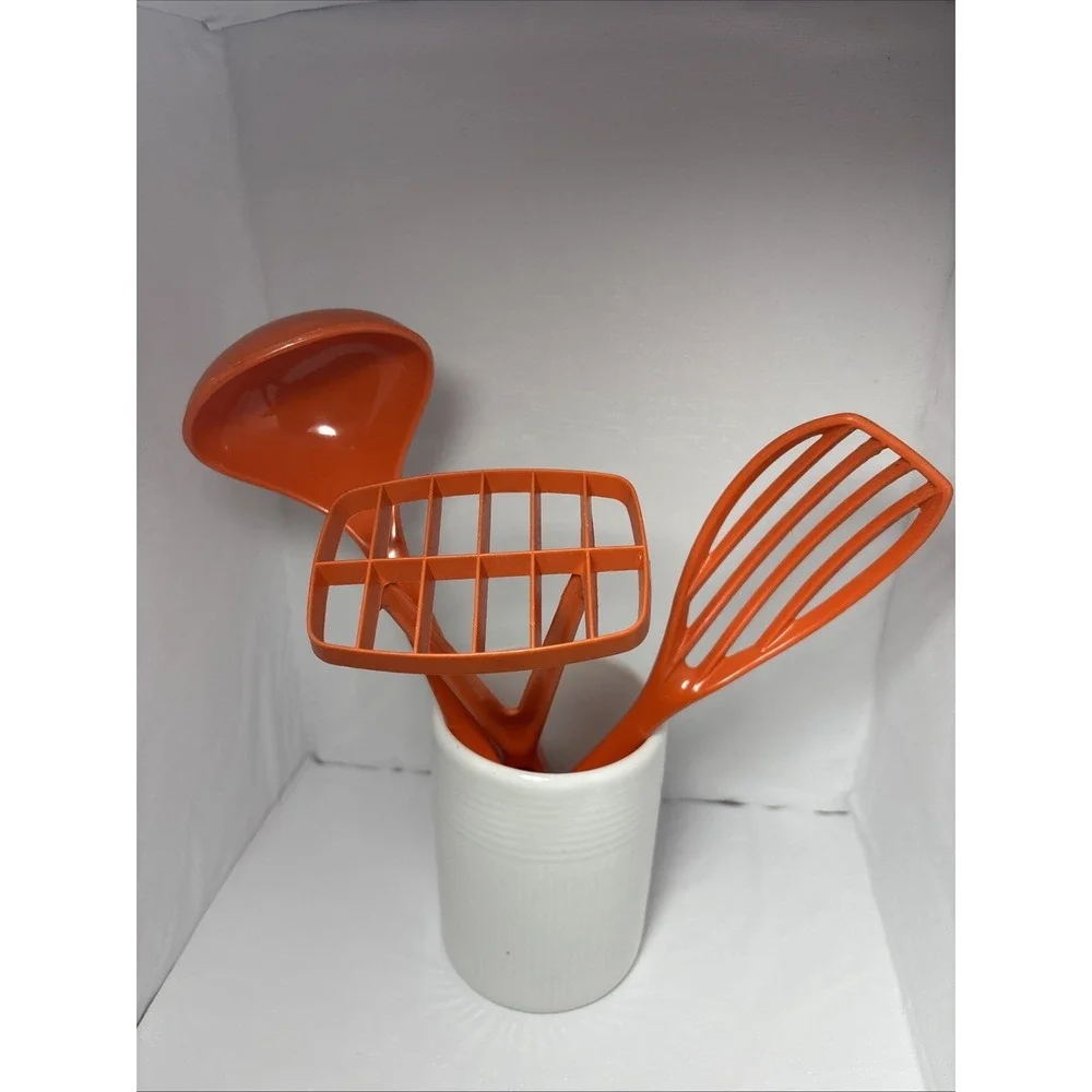 Vintage Foley Nylon Kitchen Utensils Potato Masher, Ladle, Slotted Spoon